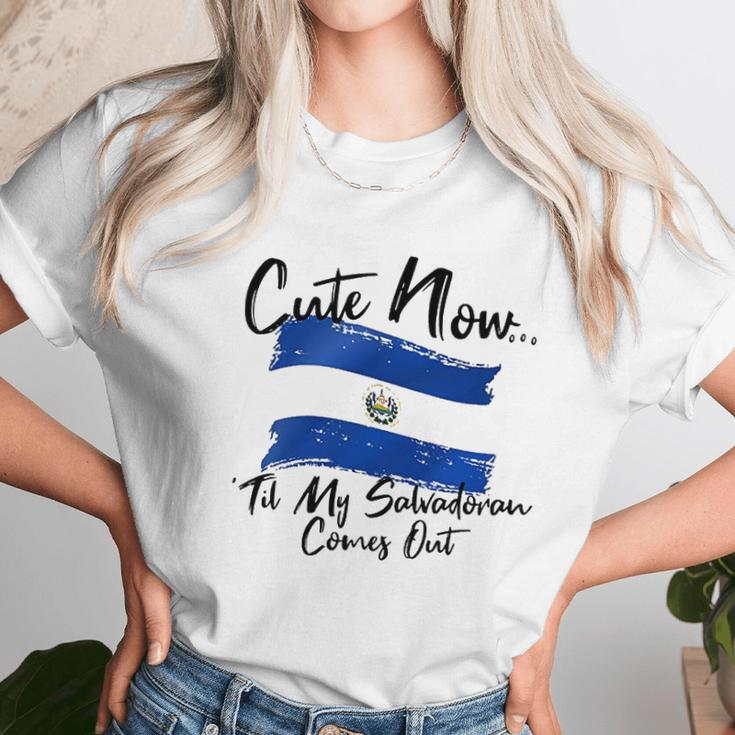 Cute Now Ladies El Salvador Til My Salvadoran Comes Out Wome Unisex T-Shirt Gifts for Her