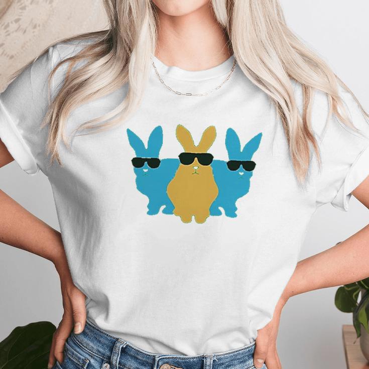 Easter Bunny Hip Trio Bunnies Funny Gift Unisex T-Shirt Gifts for Her