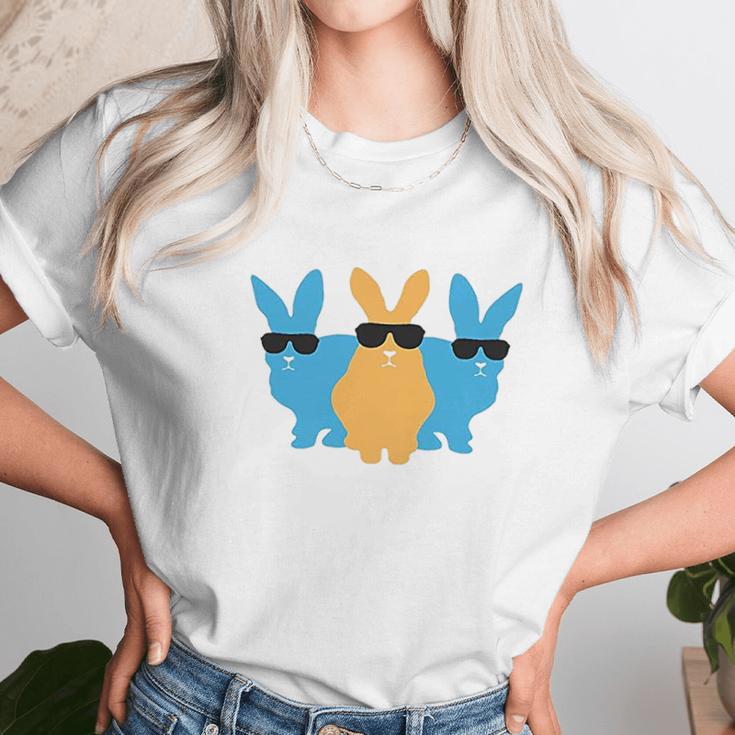 Easter For Men Hip Trio Bunnies Funny Graphic Hipster Easter Bunny Unisex T-Shirt Gifts for Her