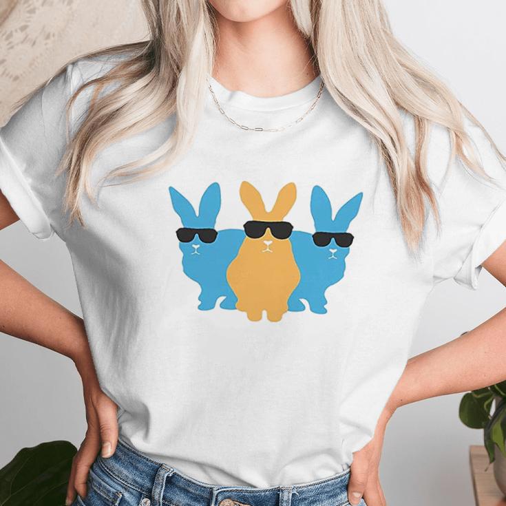 Easter For Men Hip Trio Bunnies Funny Graphic Hipster Easter Bunny Unisex T-Shirt Gifts for Her