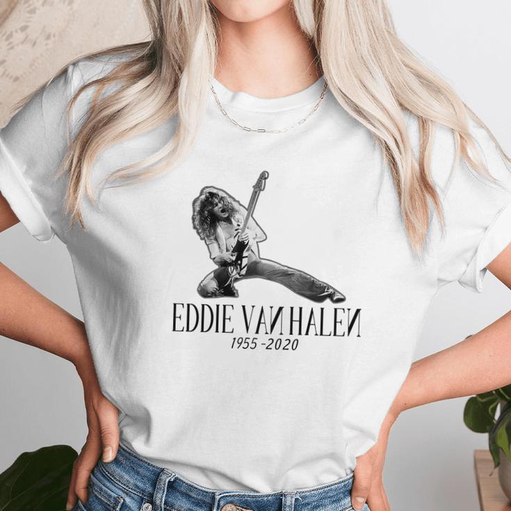 Eddie Van Halen Perform Unisex T-Shirt Gifts for Her