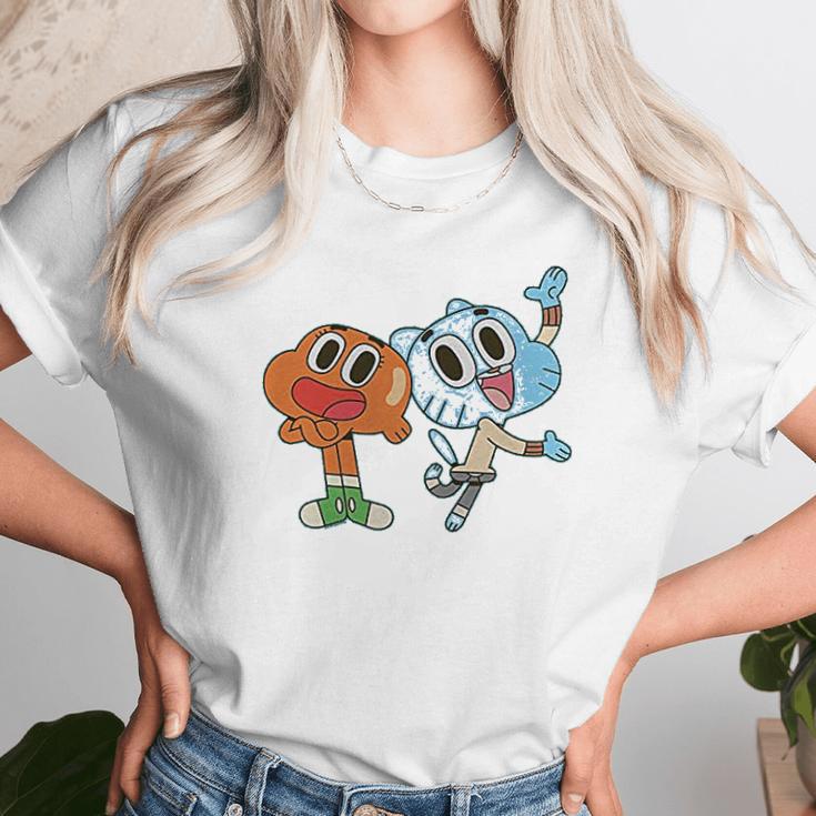 Fifth Sun Girls The Amazing World Of Gumball Darwin And Gumball Grin Unisex T-Shirt Gifts for Her