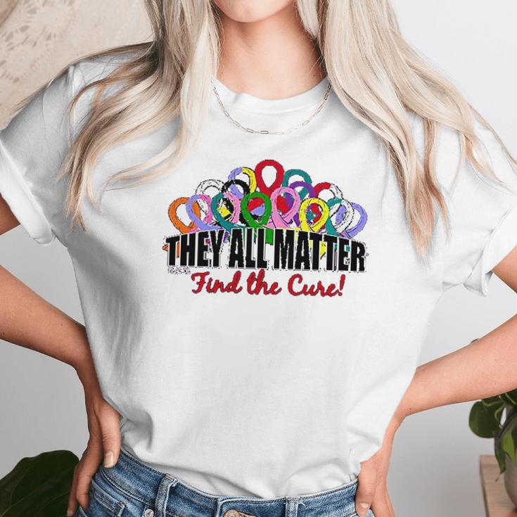 Fight Like A Girl They All Matter Find The Cure Unisex T-Shirt Gifts for Her