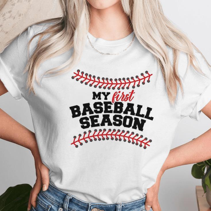 My First Baseball Season Baby One Piece Unisex T-Shirt Gifts for Her