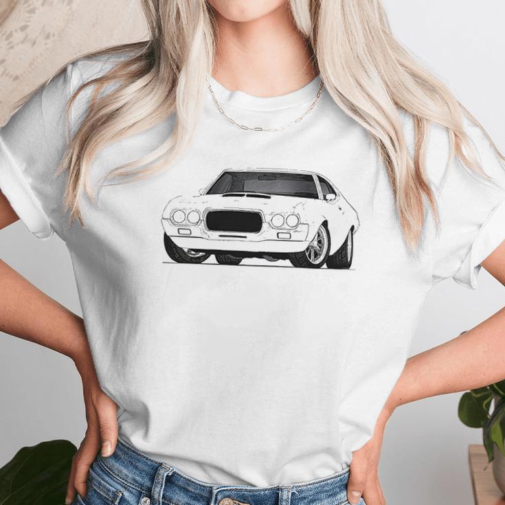 Ford Torino 1972 White Car Unisex T-Shirt Gifts for Her