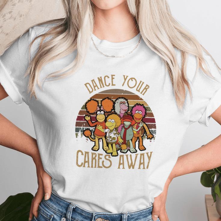 Fraggle Rock Dance Your Cares Away Sunset Unisex T-Shirt Gifts for Her