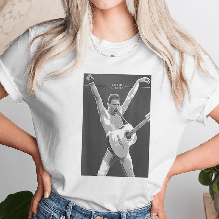 Freddie Mercury Official Live Arms Guitar Unisex T-Shirt Gifts for Her