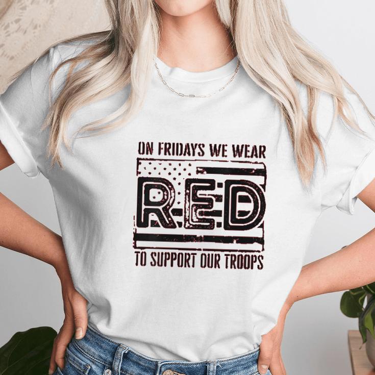 On Fridays We Wear Red To Support Our Troops Unisex T-Shirt Gifts for Her