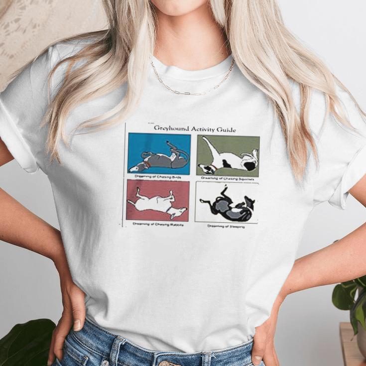 Greyhound Activity Guide Ash Grey Unisex T-Shirt Gifts for Her