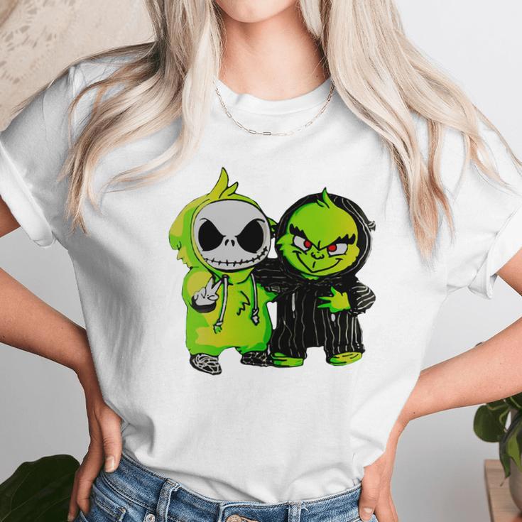 Grinch And Jack Skellington Unisex T-Shirt Gifts for Her