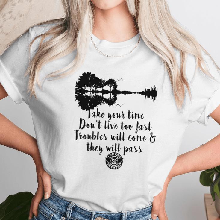 Guitar Lynyrd Skynyrd Take Your Time Don’T Live To Fast Unisex T-Shirt Gifts for Her