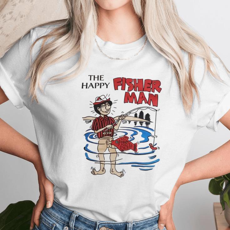 The Happy Fisherman Funny Unisex T-Shirt Gifts for Her