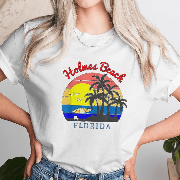 Holmes Beach Florida Vintage Retro Beach Sunset Gift Unisex T-Shirt Gifts for Her