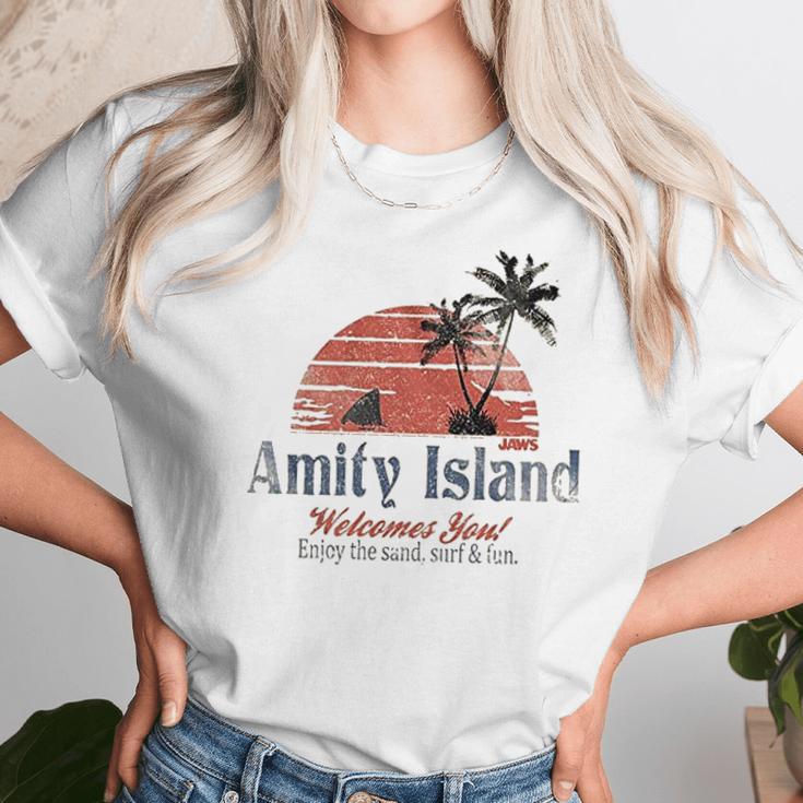 Jaws Amity Island Welcomes You Natural Unisex T-Shirt Gifts for Her