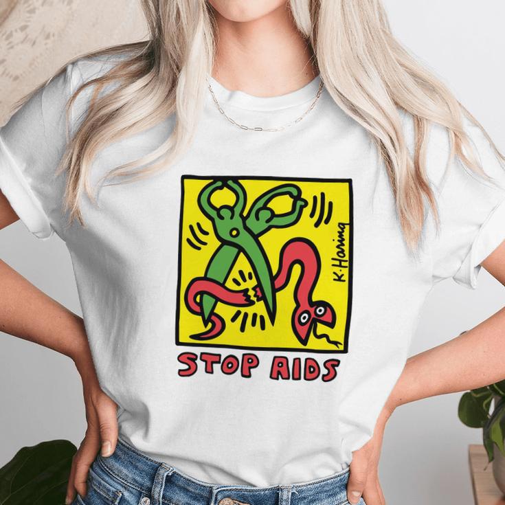 Keith Haring Stop Aids Unisex T-Shirt Gifts for Her