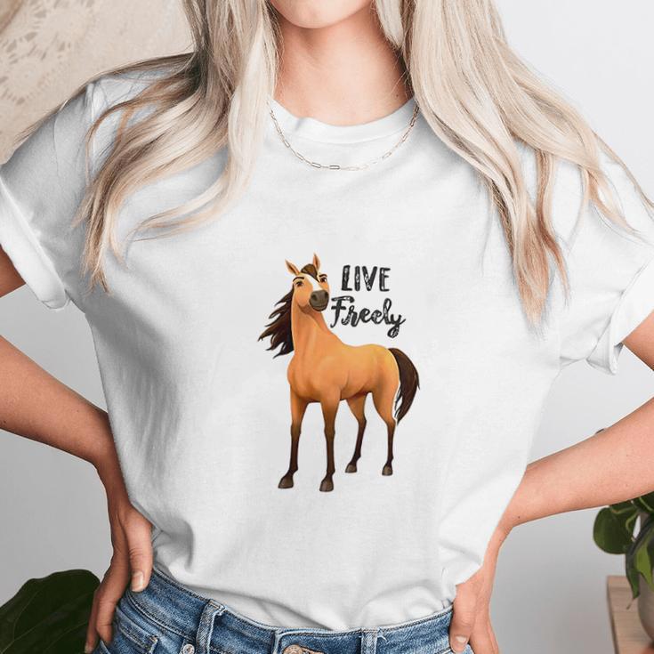 Kids Dreamworks Spirit Riding Free Live Freely Unisex T-Shirt Gifts for Her