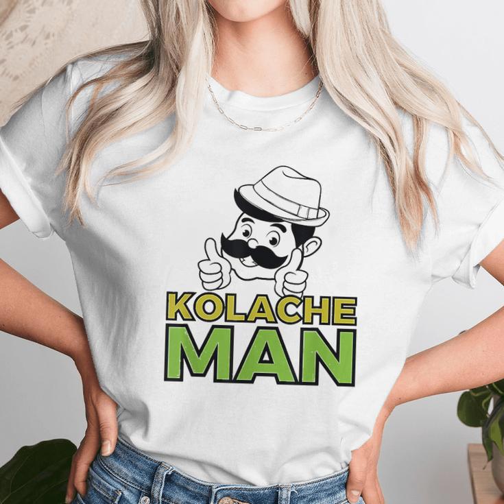 Kolache Man Czech Slovak Pastry Central Europe Design Unisex T-Shirt Gifts for Her