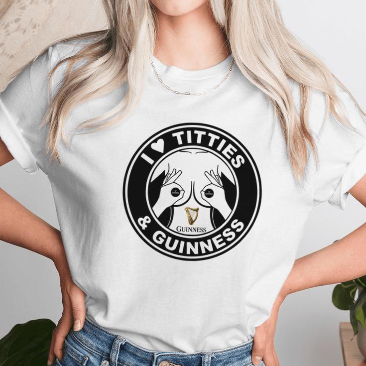 I Love Titties And Guinness Unisex T-Shirt Gifts for Her