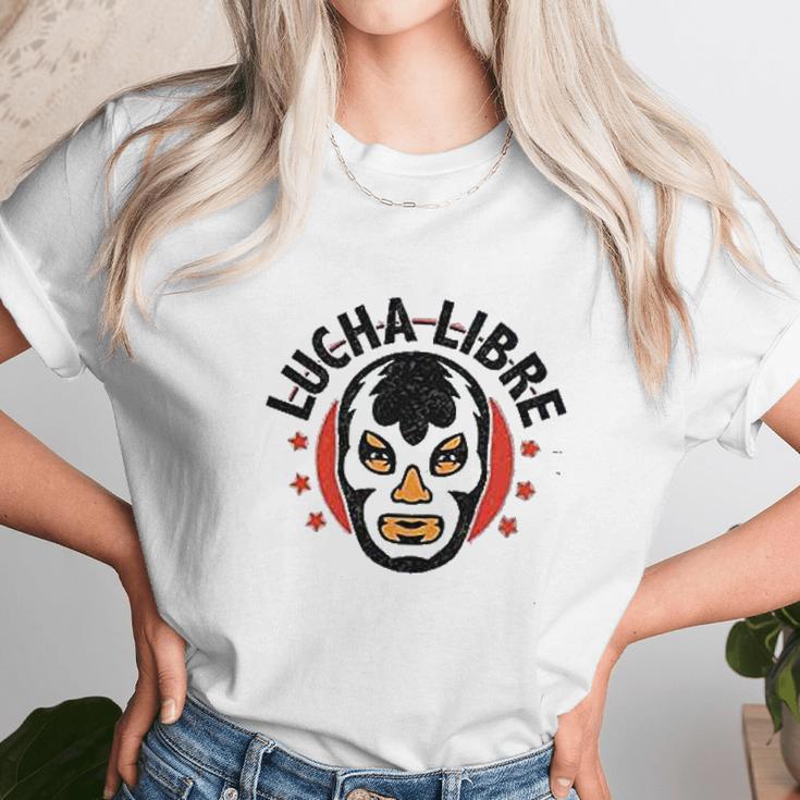 Lucha Libre Retro Mexican Wrestler Unisex T-Shirt Gifts for Her