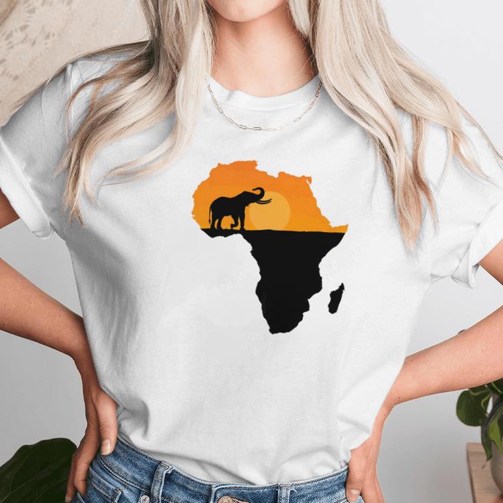 Majestic Elephant Strolling Into The Sun Africa Unisex T-Shirt Gifts for Her