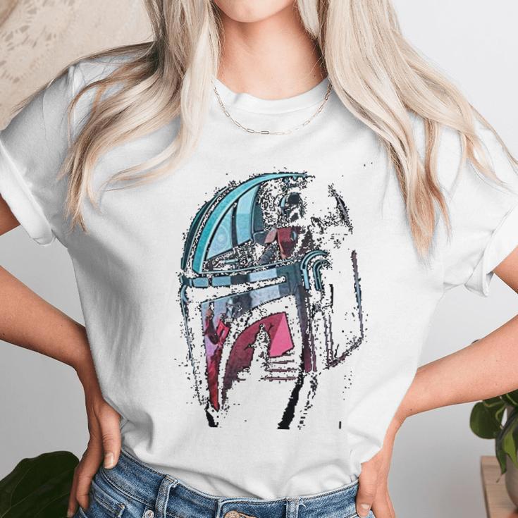 Mandalorian Helmet Reflection Unisex T-Shirt Gifts for Her