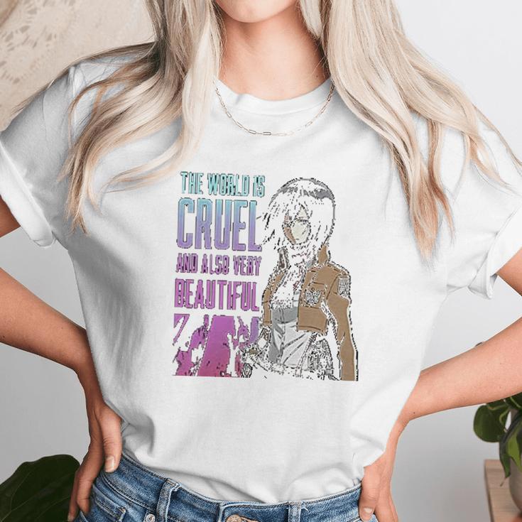 Mikasa The World Is Cruel Unisex T-Shirt Gifts for Her