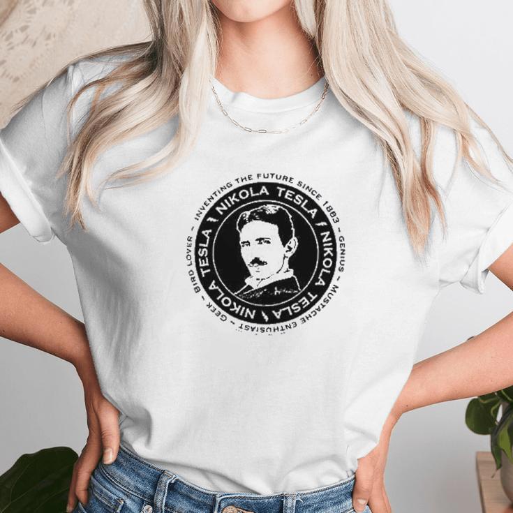 Nikola Tesla By Brigid Ashwood Scientist Fun Unisex T-Shirt Gifts for Her