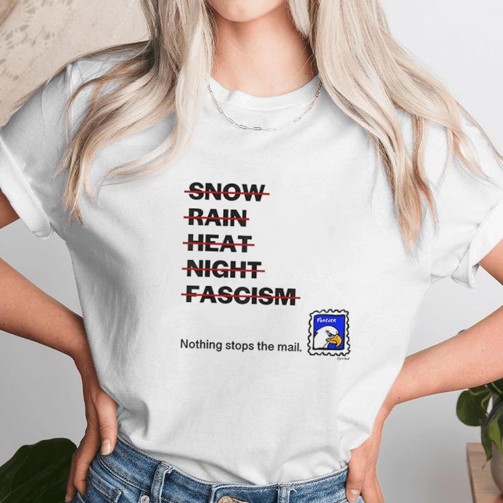 Nothing Stops The Mail Show Support For The Usps Postal Unisex T-Shirt Gifts for Her