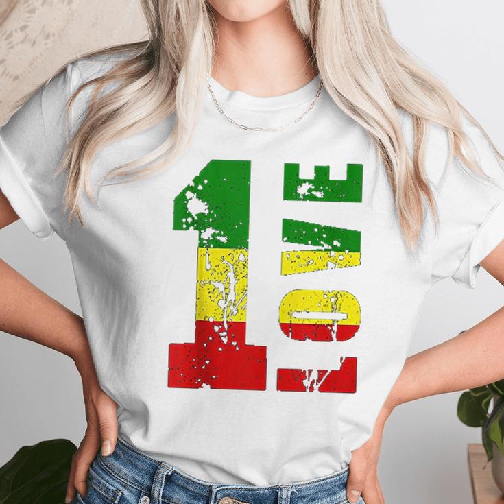 One Love Jamaica Apparel Rasta Reggae Music Caribbean Pride Unisex T-Shirt Gifts for Her