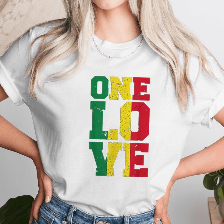 One Love Rasta Reggae Gift Unisex T-Shirt Gifts for Her