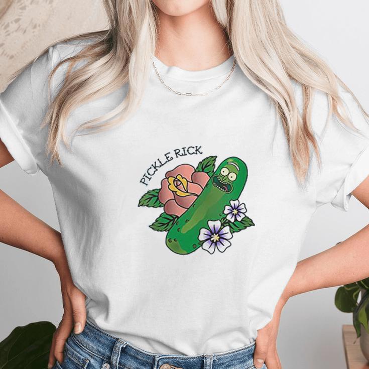 Pickle Rick Cartoon Unisex T-Shirt Gifts for Her