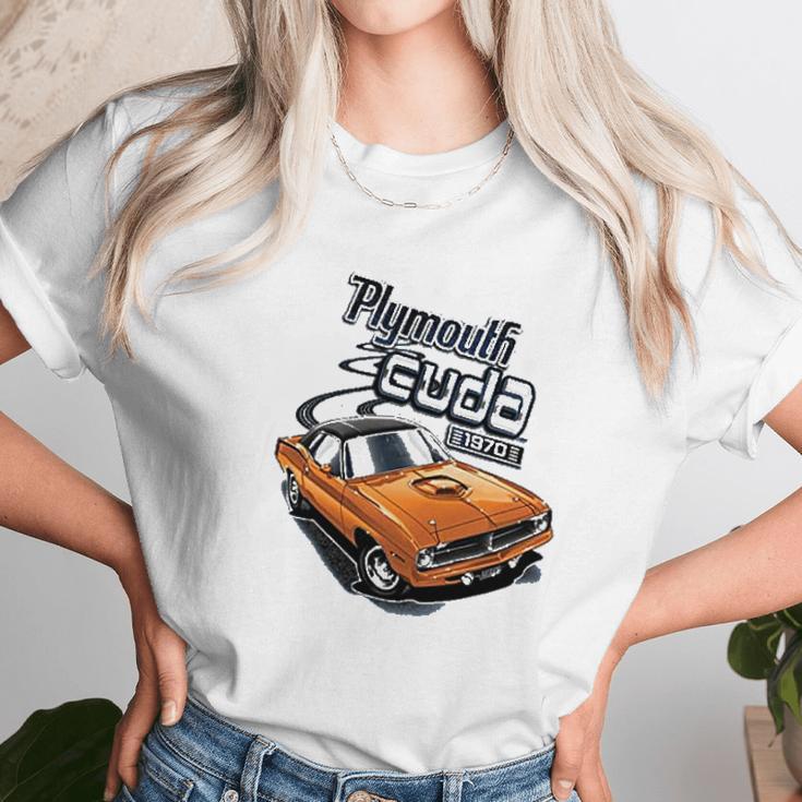 Plymouth Cuda 1970 Vintage Classic American Made Unisex T-Shirt Gifts for Her