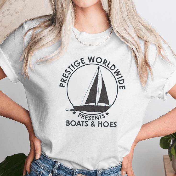 Prestige Worldwide Funny Cool Boats And Hoes Graphic Unisex T-Shirt Gifts for Her