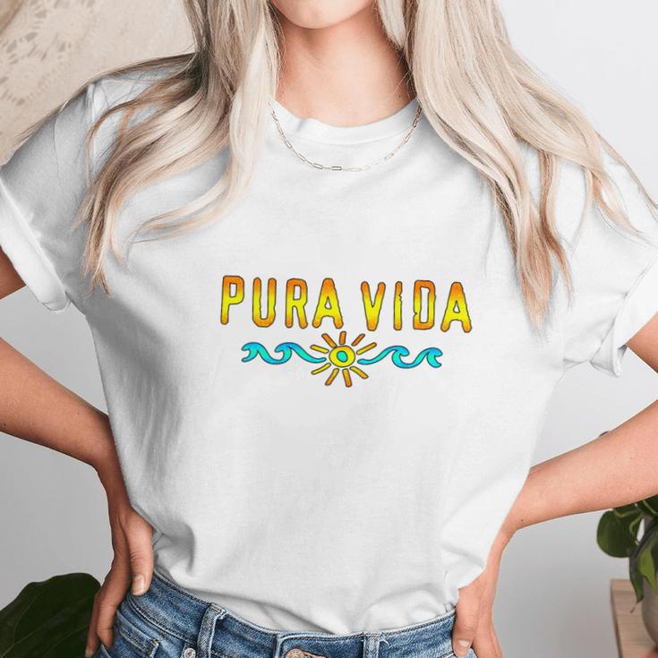 Pura Vida Costa Rica Surfing Beach Holidays Unisex T-Shirt Gifts for Her