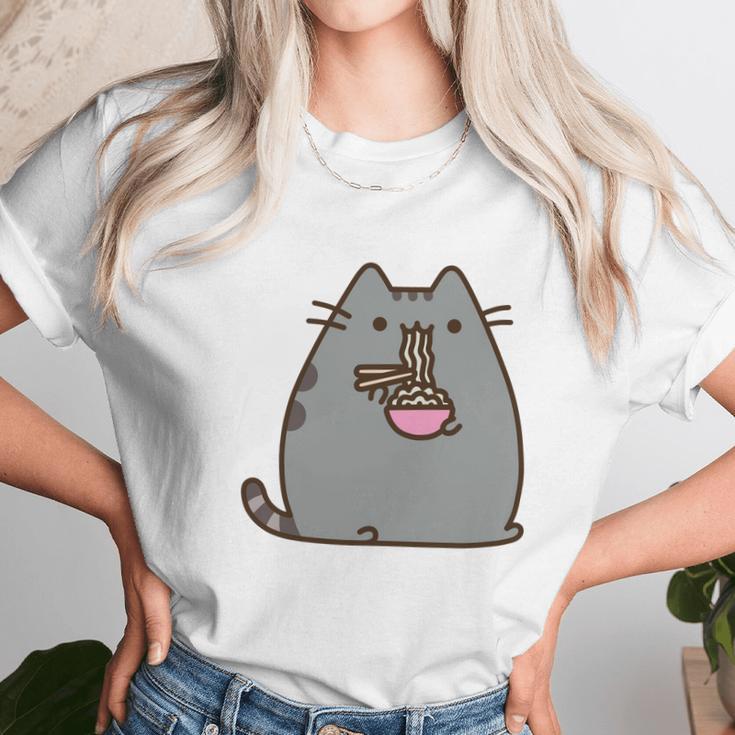 Pusheen The Cat Eating Noodles Unisex T-Shirt Gifts for Her