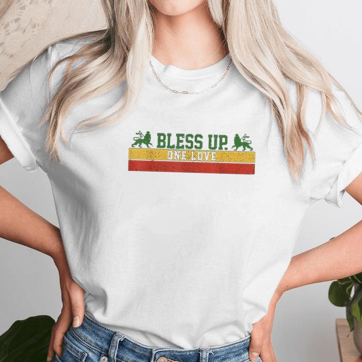 Rastafari Reggae Music Bless Up Dub Dancehall Rasta Gift Unisex T-Shirt Gifts for Her