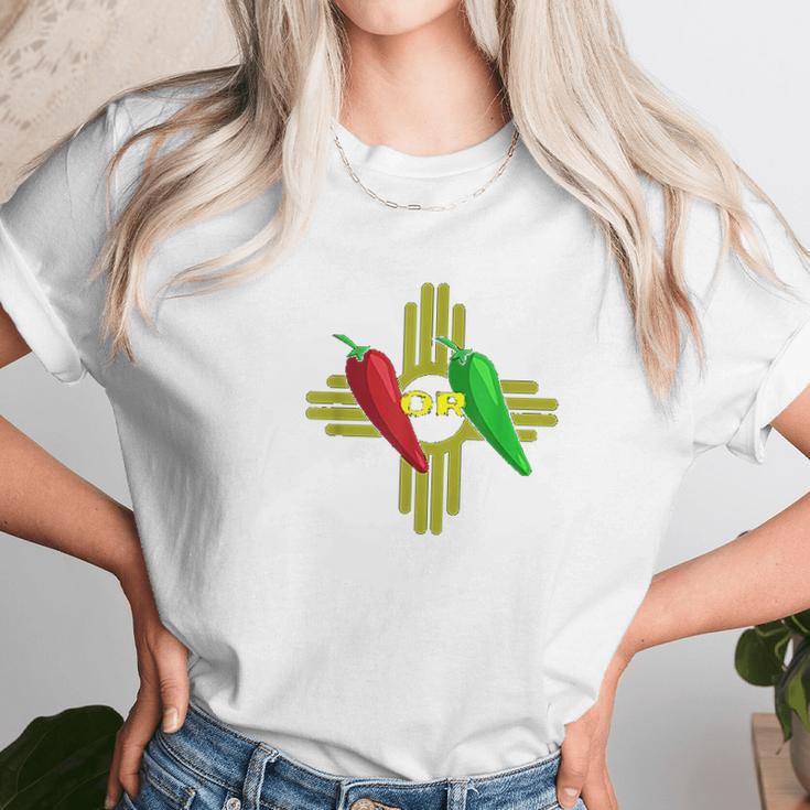 Red Or Green Chile Hatch New Mexico Zia Unisex T-Shirt Gifts for Her