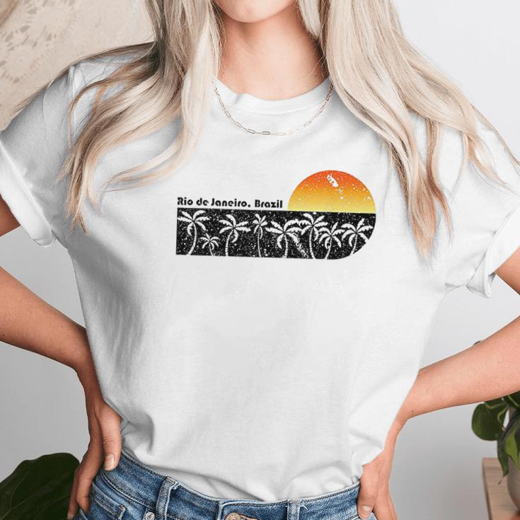 Retro Rio De Janeiro Beach Sunset Unisex T-Shirt Gifts for Her