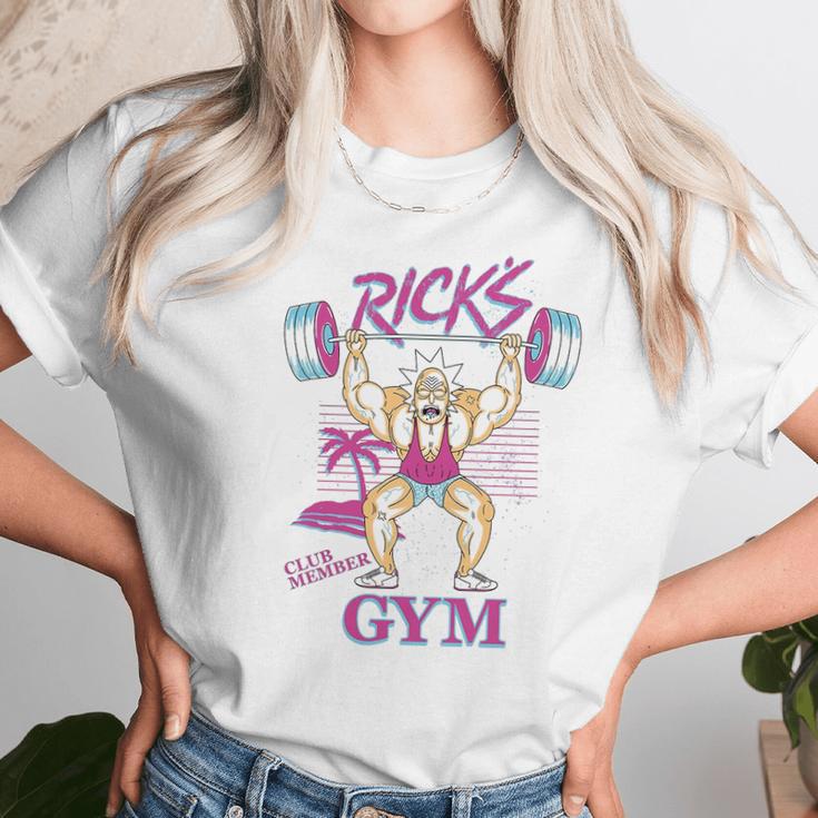 Rick Morty Ricks Gym Neon Beach Unisex T-Shirt Gifts for Her