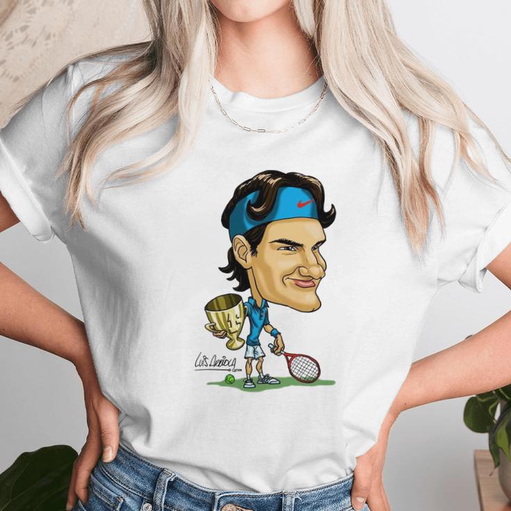 Roger Federer Cartoon Unisex T-Shirt Gifts for Her