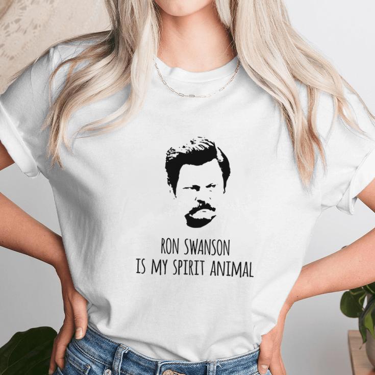 Ron Swanson Is My Spirit Animal Unisex T-Shirt Gifts for Her