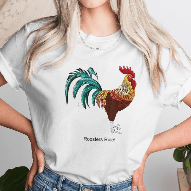 Roosters Rule Unisex T-Shirt Gifts for Her