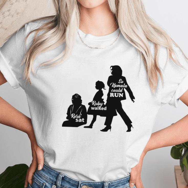 Rosa Sat Ruby Walked So Kamala Could Run Unisex T-Shirt Gifts for Her