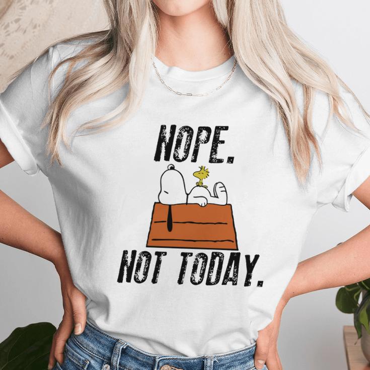 Snoopy Peanuts Nope Not Today Shirt Hoodie Tank Top Unisex T-Shirt Gifts for Her