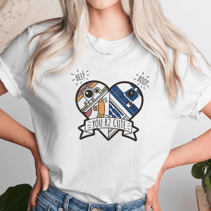 Star Wars R2-D2 Bb-8 Droid Heart Valentines Day Unisex T-Shirt Gifts for Her