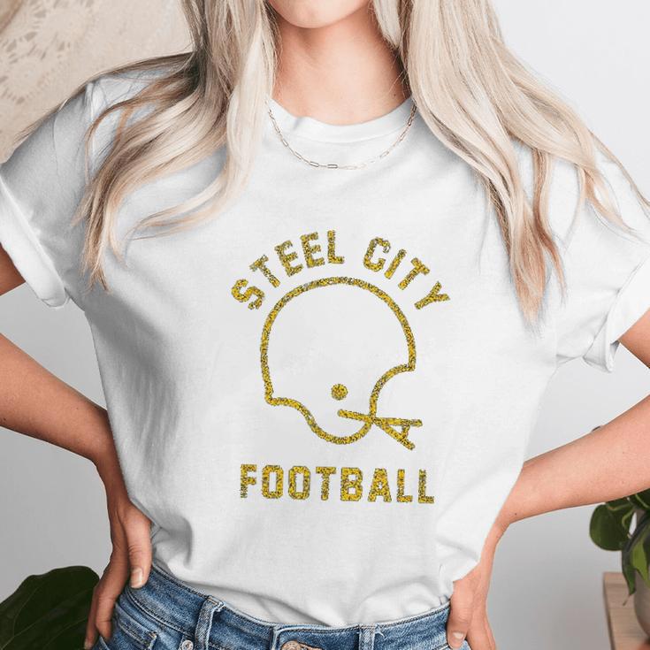 The Steel City Vintage Pittsburgh Football Unisex T-Shirt Gifts for Her