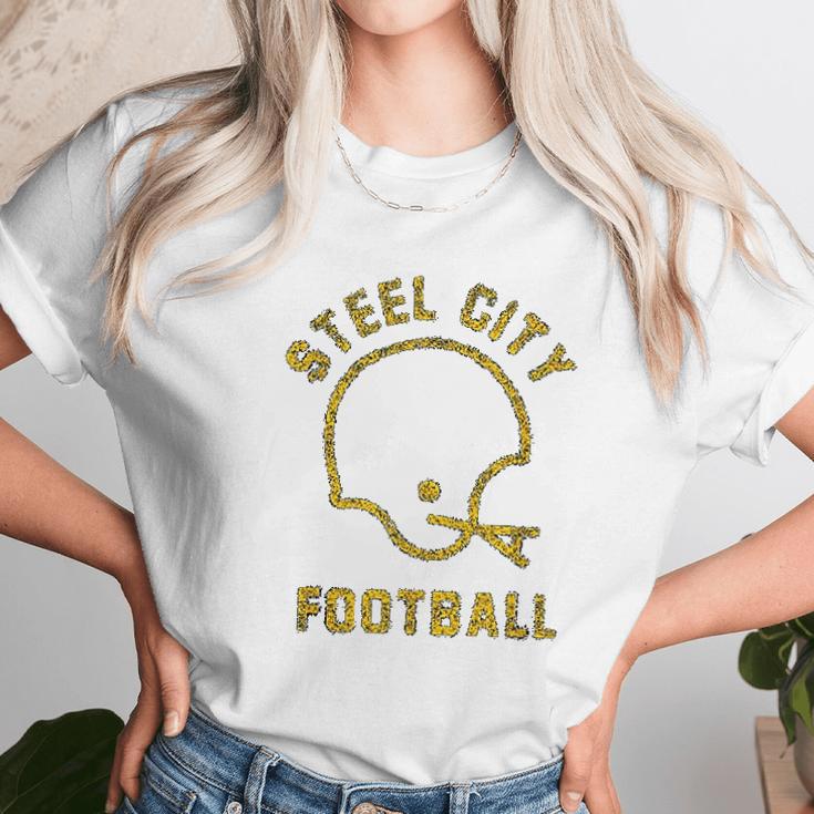 The Steel City Vintage Pittsburgh Football Unisex T-Shirt Gifts for Her