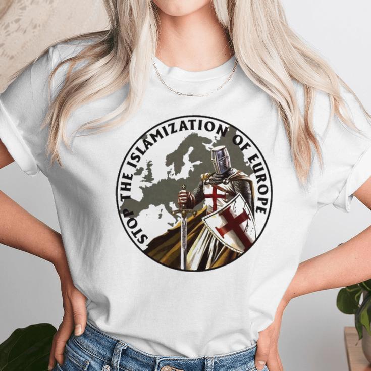 Stop The Islamization Of Europe - Knight Templar Unisex T-Shirt Gifts for Her