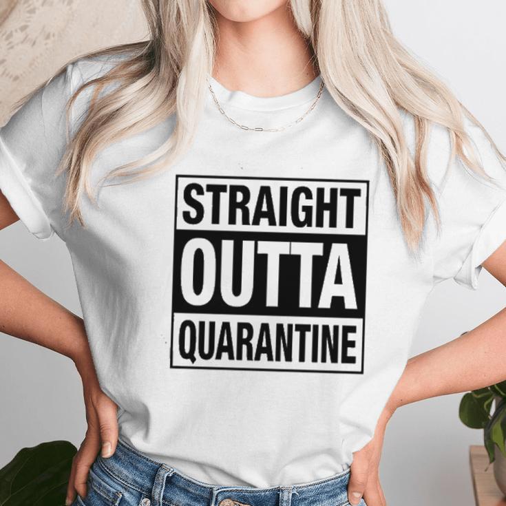 Straight Outta Social Distancing Fun Gift Unisex T-Shirt Gifts for Her