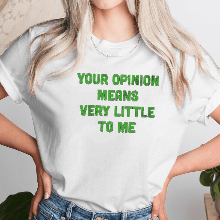 Ugp Campus Apparel Your Opinion Means Very Little To Me Funny Cartoon Tv Quote Unisex T-Shirt Gifts for Her